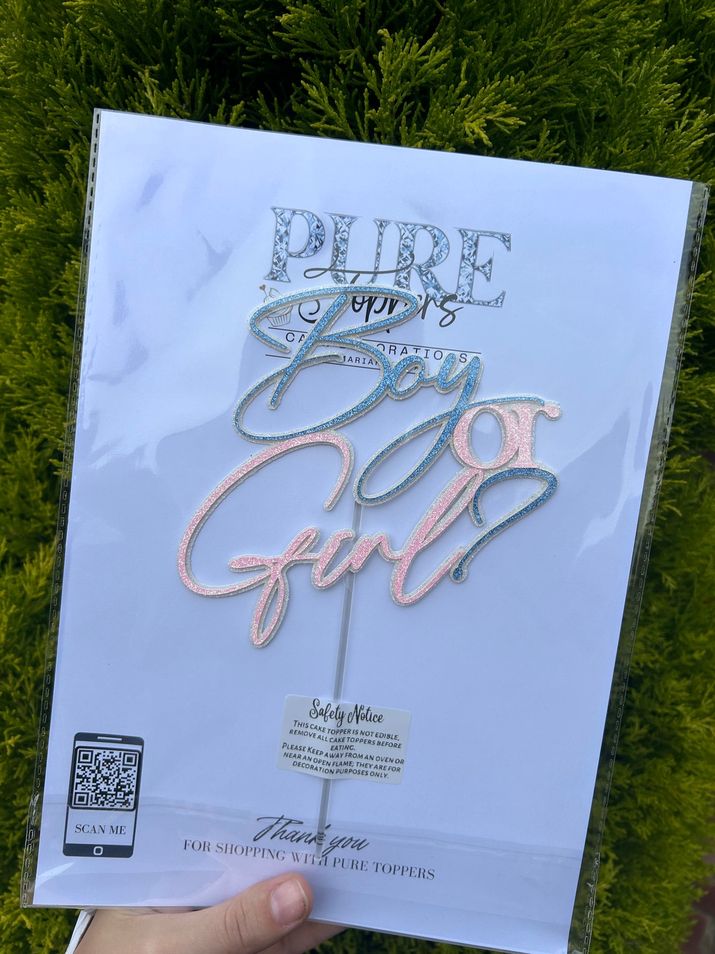 Boy Or Girl Gender Reveal Cake Topper