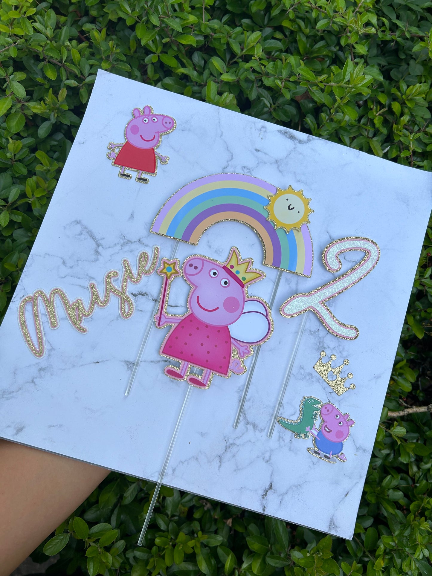 Peppa Pig Party Cake Topper - Peppa Pig Birthday Cake Topper - Personlised Peppa Pig Cake Charms & Topper