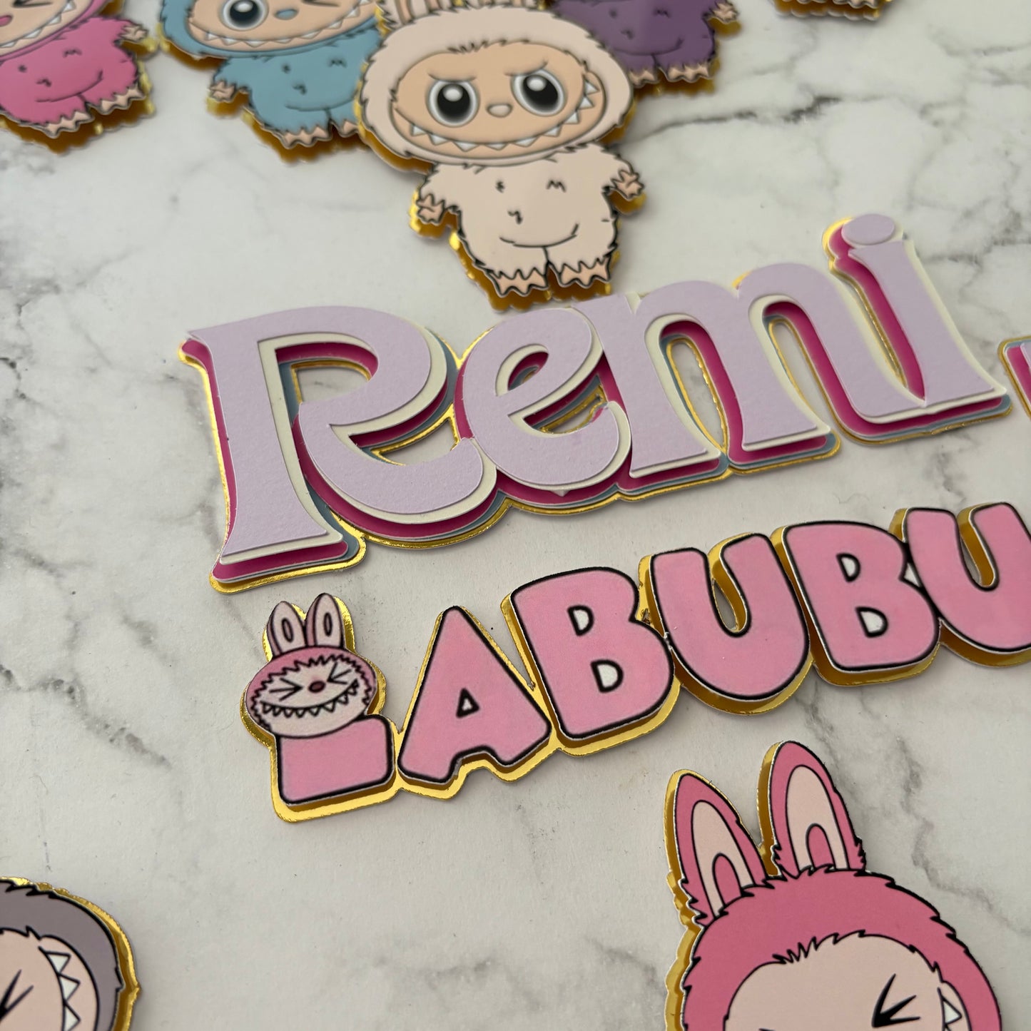 Labbubu Cake Topper – Labubu Figurine Charm for Cake Decorating - Labubu Cake Decorations