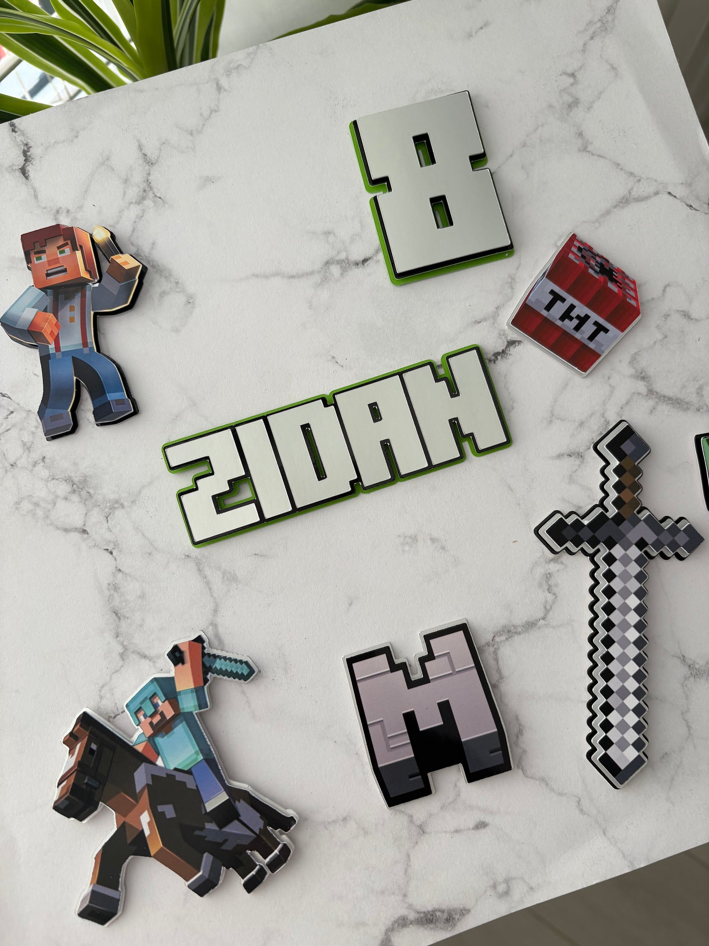 Personalised Minecraft Cake Topper, Minecraft Cake Decorations, Minecraft Cake Decorations