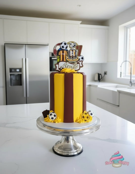 Bradford City Cake Topper - Personalised 3D Bradford City Football Cake Topper - Bradford City FC 3D Cake Topper | Personalised Football Theme