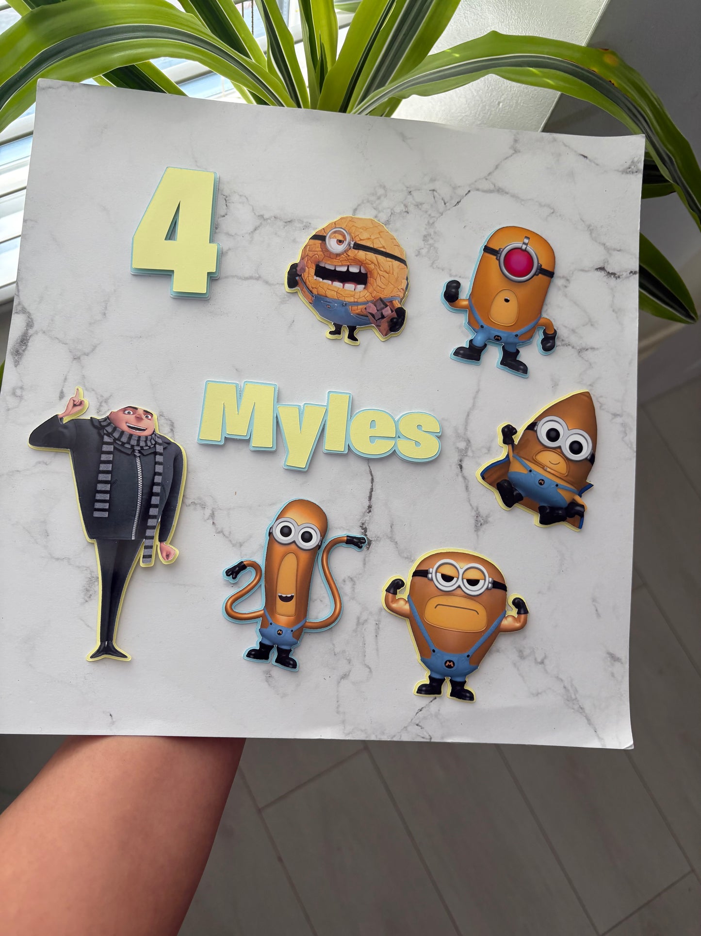 Personalised Despicable Me Cake Topper, Minion Cake Topper, Minion Cake Cake Charms