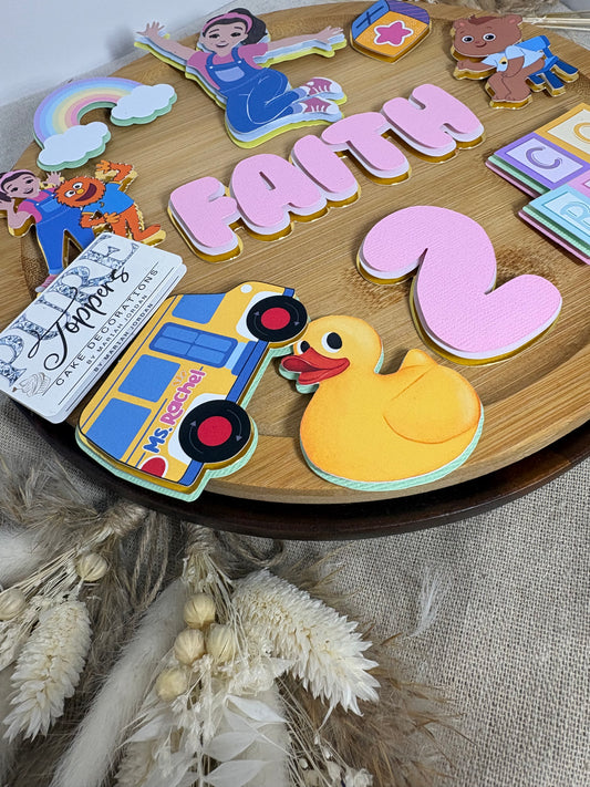 Miss Rachel Inspired Cake Topper Set - Singing Teacher Inspired Cake Topper - Little Learners Cake Topper