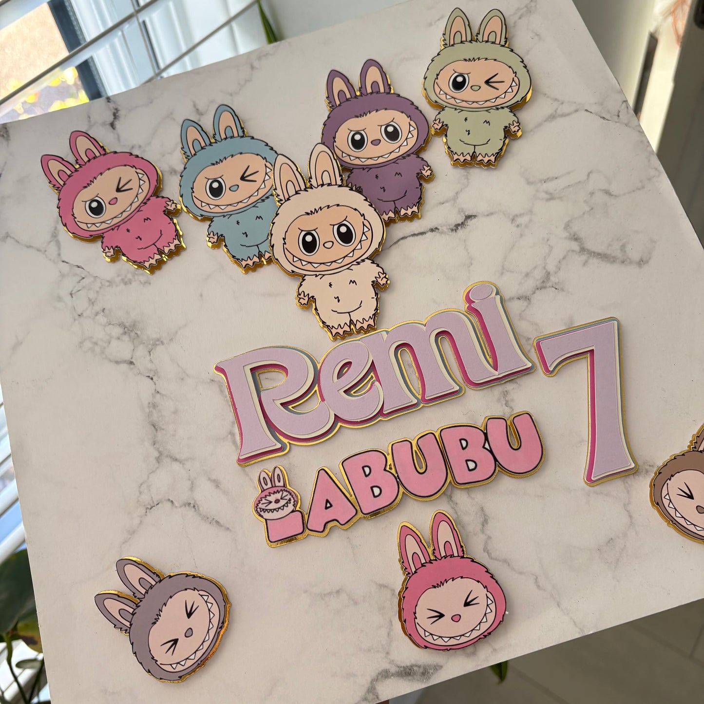Labbubu Cake Topper – Labubu Figurine Charm for Cake Decorating - Labubu Cake Decorations