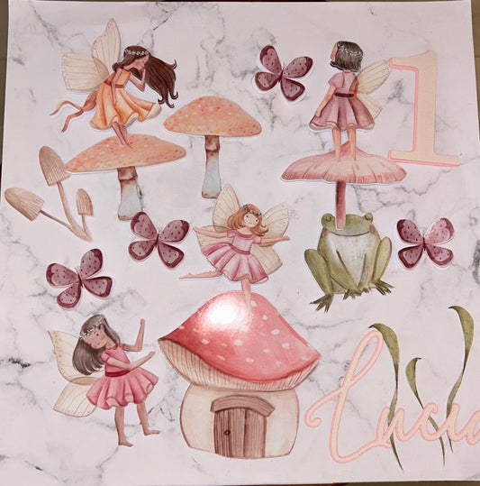 Fairy Cake Toppers, Woodland Fairy, Birthday Cake Decorations, Toadstool Cake Topper, Fairy House, Whimsical Cake Topper, Cake Charms