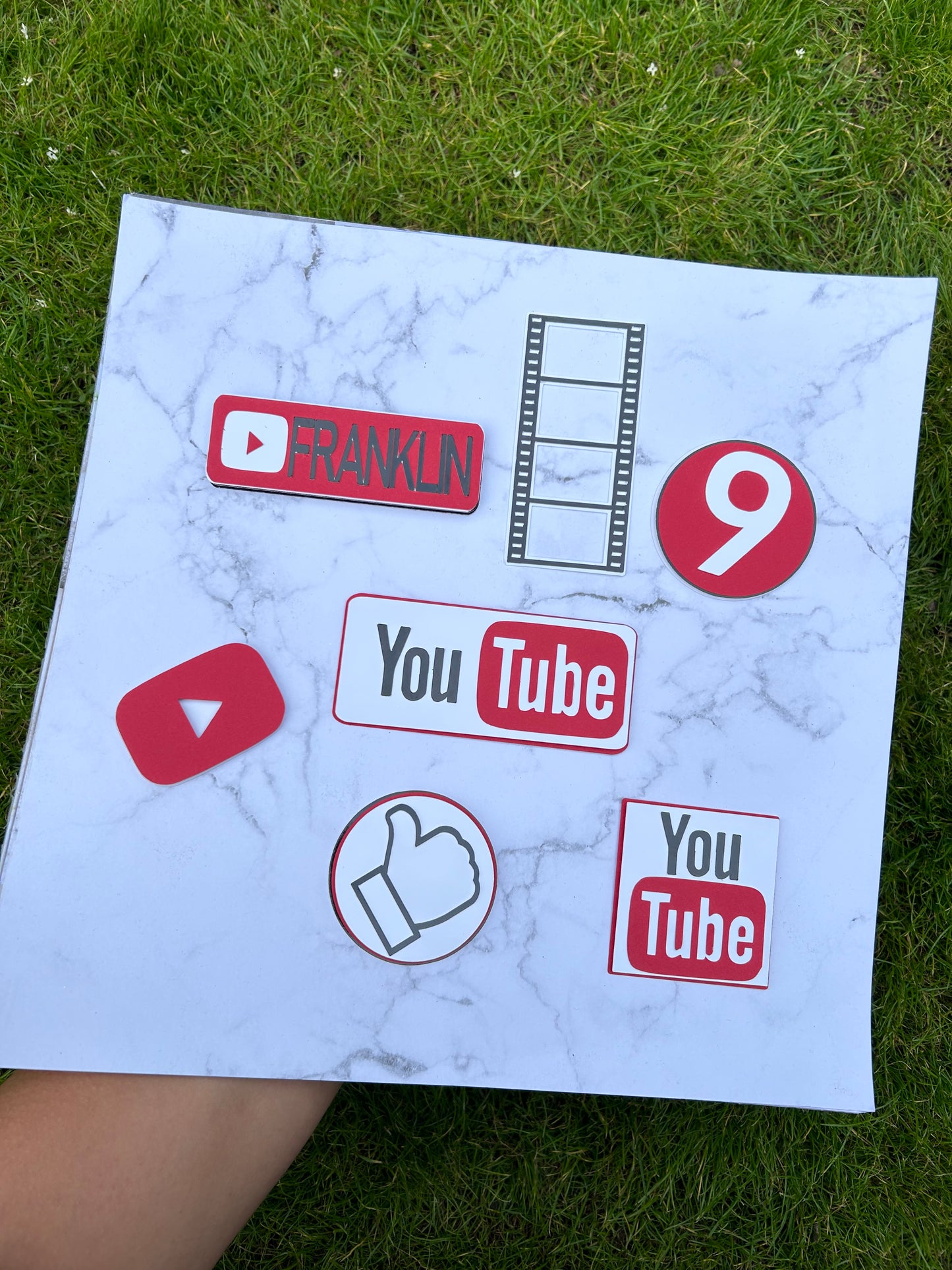 Personalised YouTube Cake Topper, YouTube Charm, Cake Decorations