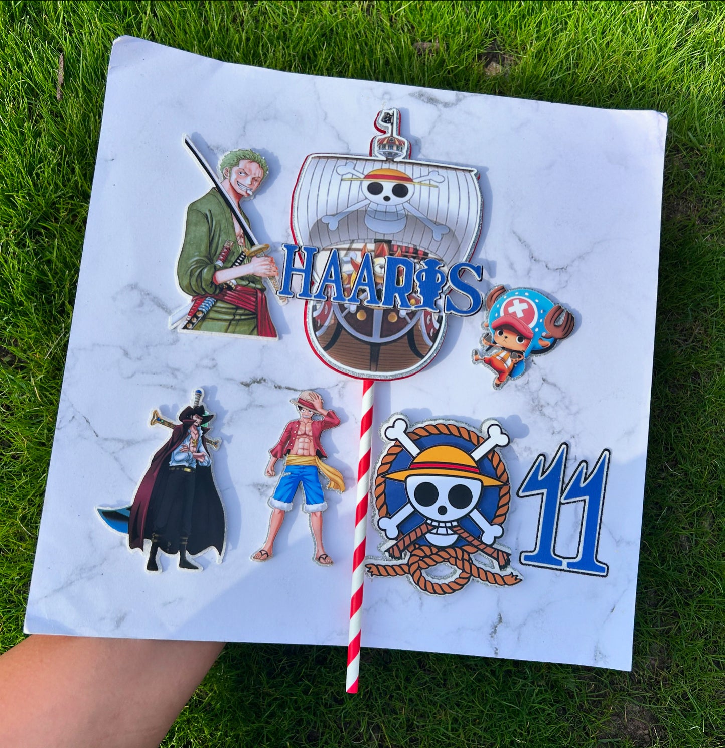 One Piece Cake Topper – Anime & Manga Birthday Cake Decoration, Luffy Pirate Theme Party Topper