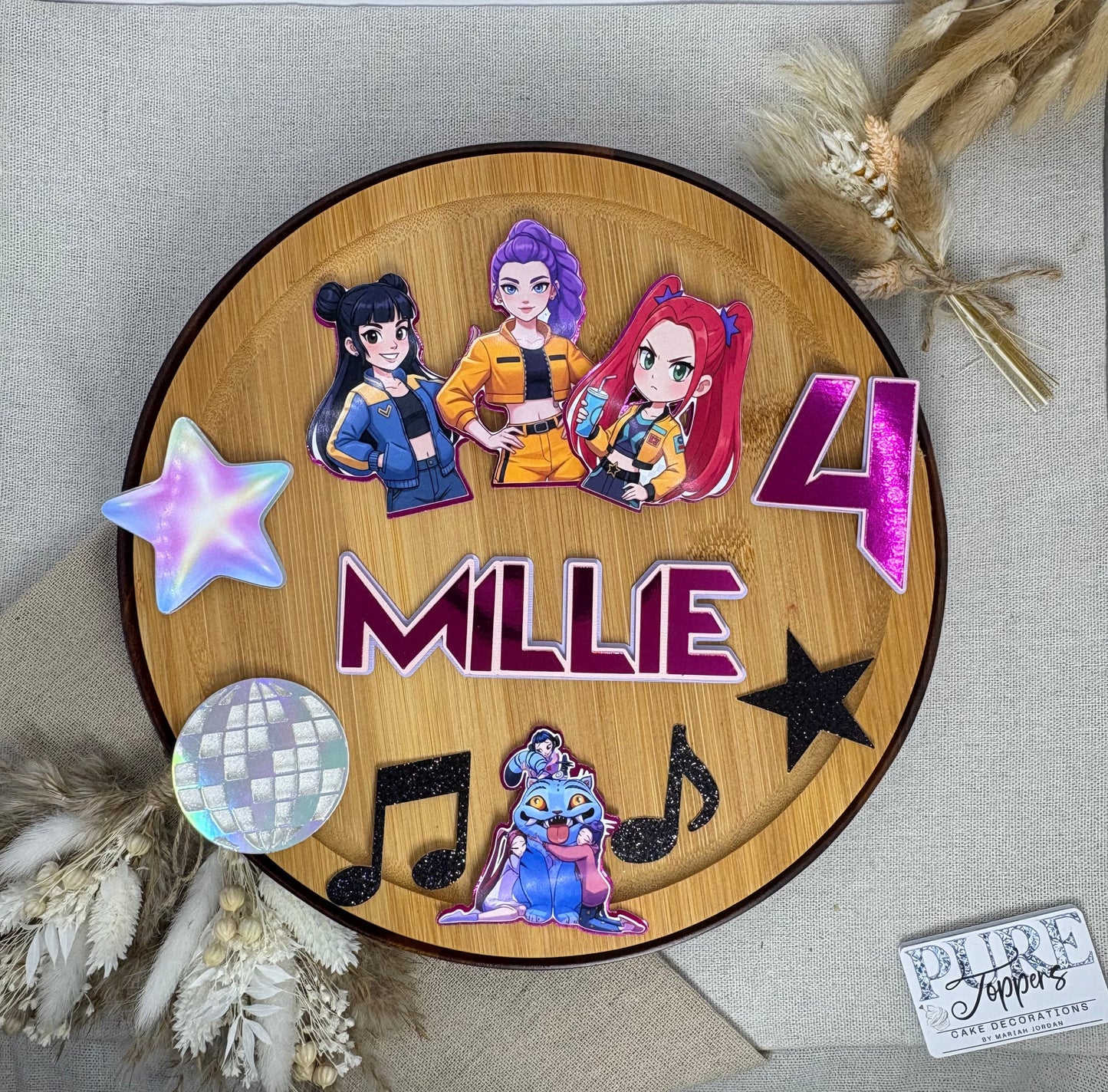 K-Pop Demon Hunter Cake Topper - Personalised K-Pop Demon Hunter Cake Topper