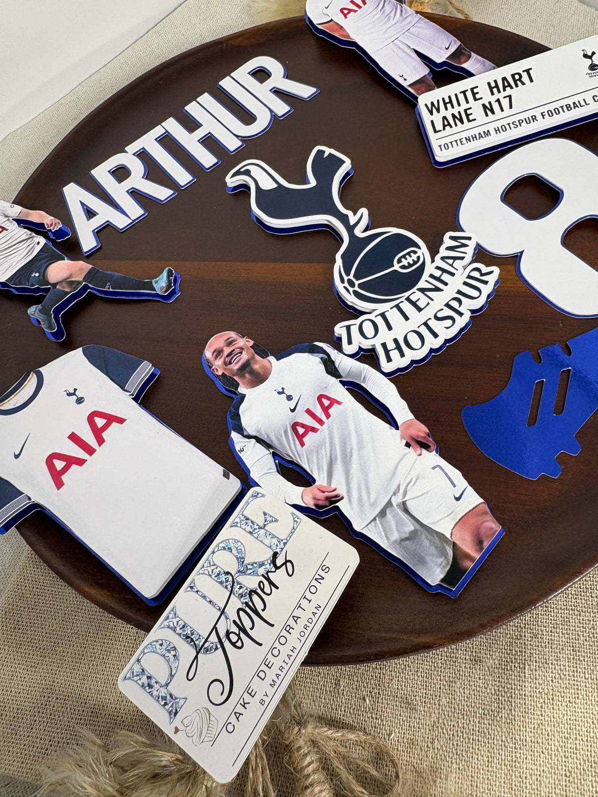Tottenham Hotspur Football Cake Topper – Personalised Spurs Badge Cake Decoration, Custom Football Birthday Topper