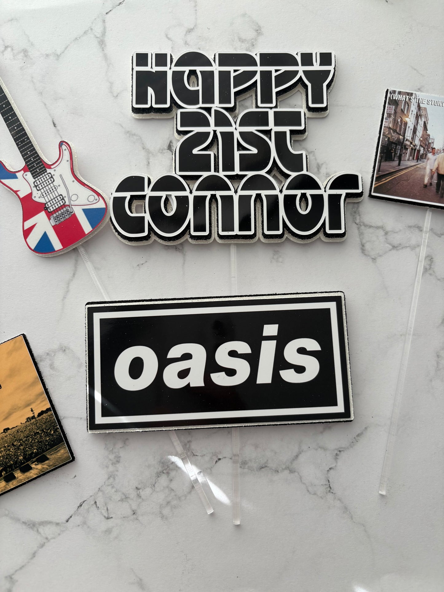 Personalised Oasis Cake Topper, Music Cake Topper, Oasis Cake Decorations, Oasis Party Decorations