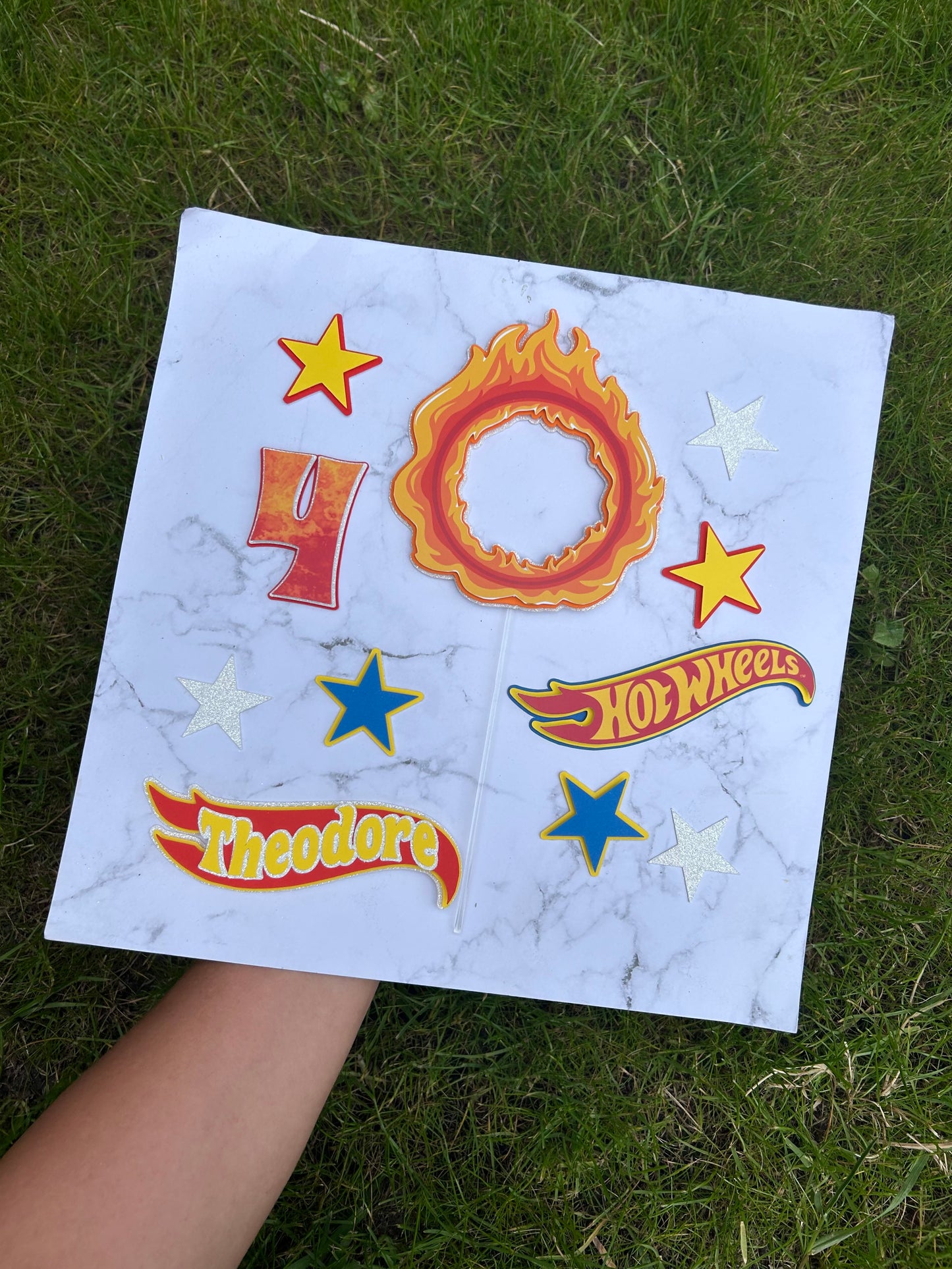 Hot Wheels Cake Topper Set – Ring of Fire Car Cake Decoration, Race Track Birthday Cake Topper, Hot Wheels Theme Cake Decorations for Kids Parties