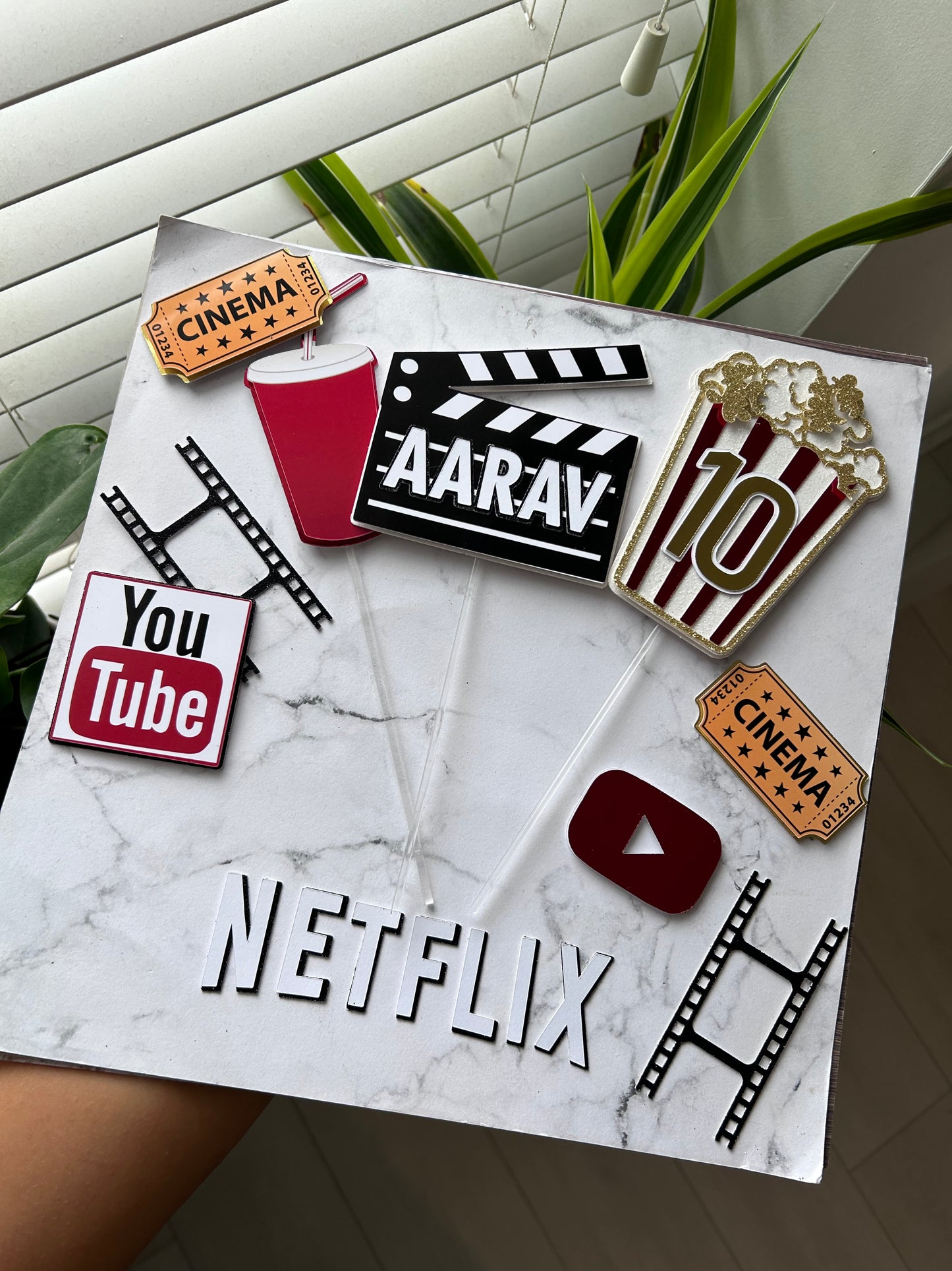 Personalised Movie Cake Topper, Cinema Cake Topper, Netflix Cake Topper