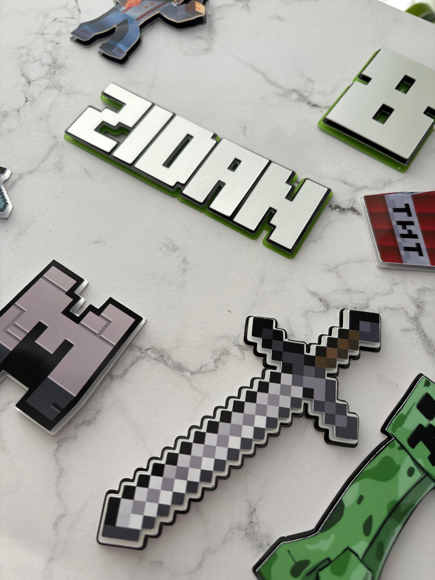 Personalised Minecraft Cake Topper, Minecraft Cake Decorations, Minecraft Cake Decorations
