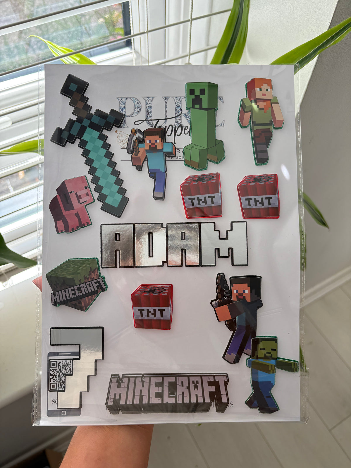Personalised Minecraft Cake Topper | Custom Creeper, TNT & Minecraft-Themed Cake Decorations for Birthday Parties
