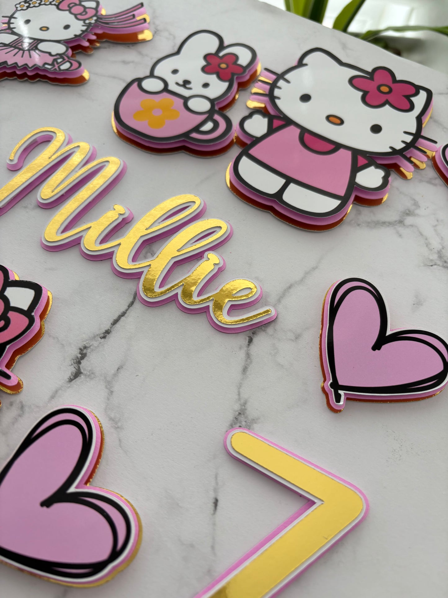 Personalised Custom Hello Kitty Cake Topper & Birthday Decorations | Hello Kitty Cake Charms