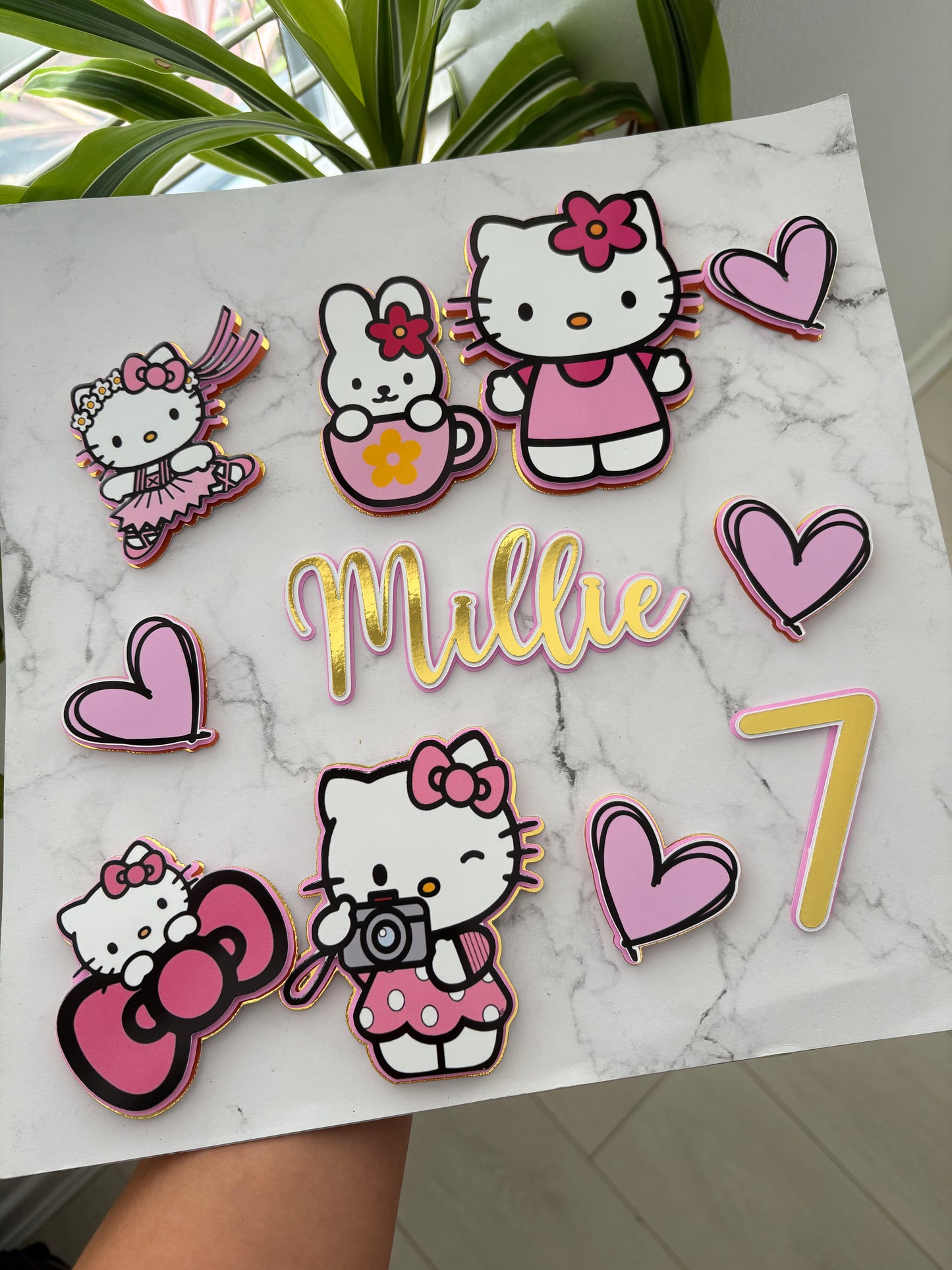 Personalised Custom Hello Kitty Cake Topper & Birthday Decorations | Hello Kitty Cake Charms