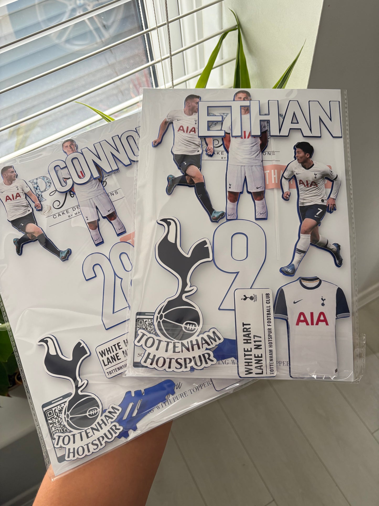 Tottenham Hotspur Football Cake Topper – Personalised Spurs Badge Cake Decoration, Custom Football Birthday Topper