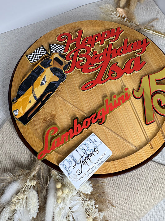 Lamborghini Cake Topper - Sports Car Birthday Cake Decoration -Custom Sports Car Cake Topper – Lamborghini Style Cake Decoration