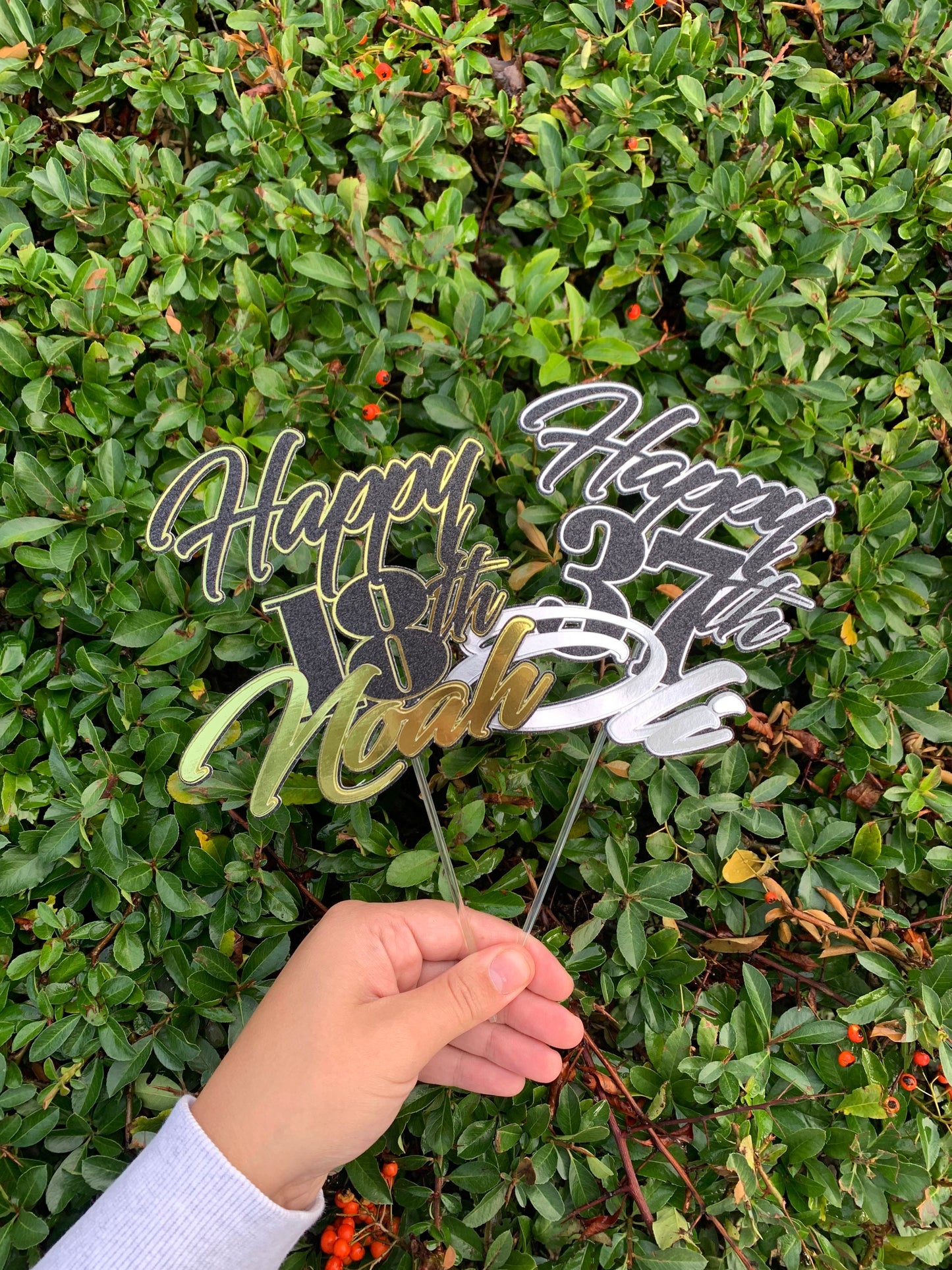 Personalised Happy Birthday Text Cake Topper