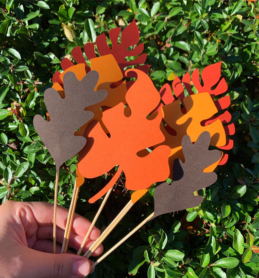 Palm Leaf Cake Topper | Safari & Tropical Leaves Cake Decoration | Jungle Birthday Cake Topper Autumn Palm Leaves