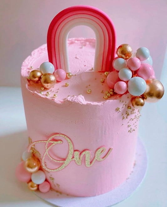 One Cake Topper – First Birthday Cake Charm, Layered Age Topper, 1st Birthday Decoration