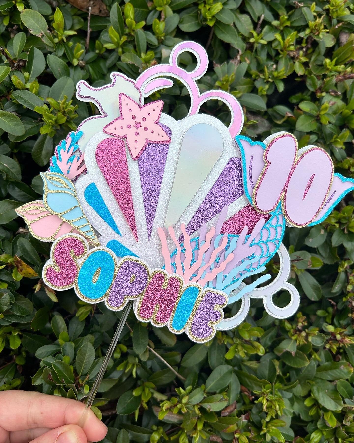 Mermaid Under The Sea Cake, Seashell Cake Topper