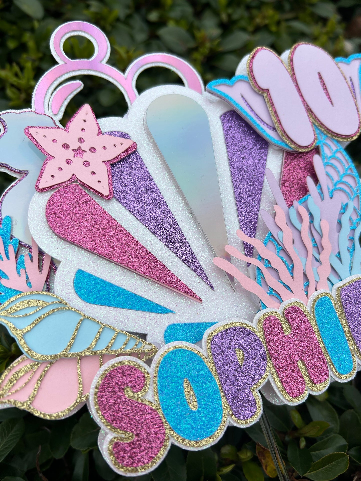 Mermaid Under The Sea Cake, Seashell Cake Topper