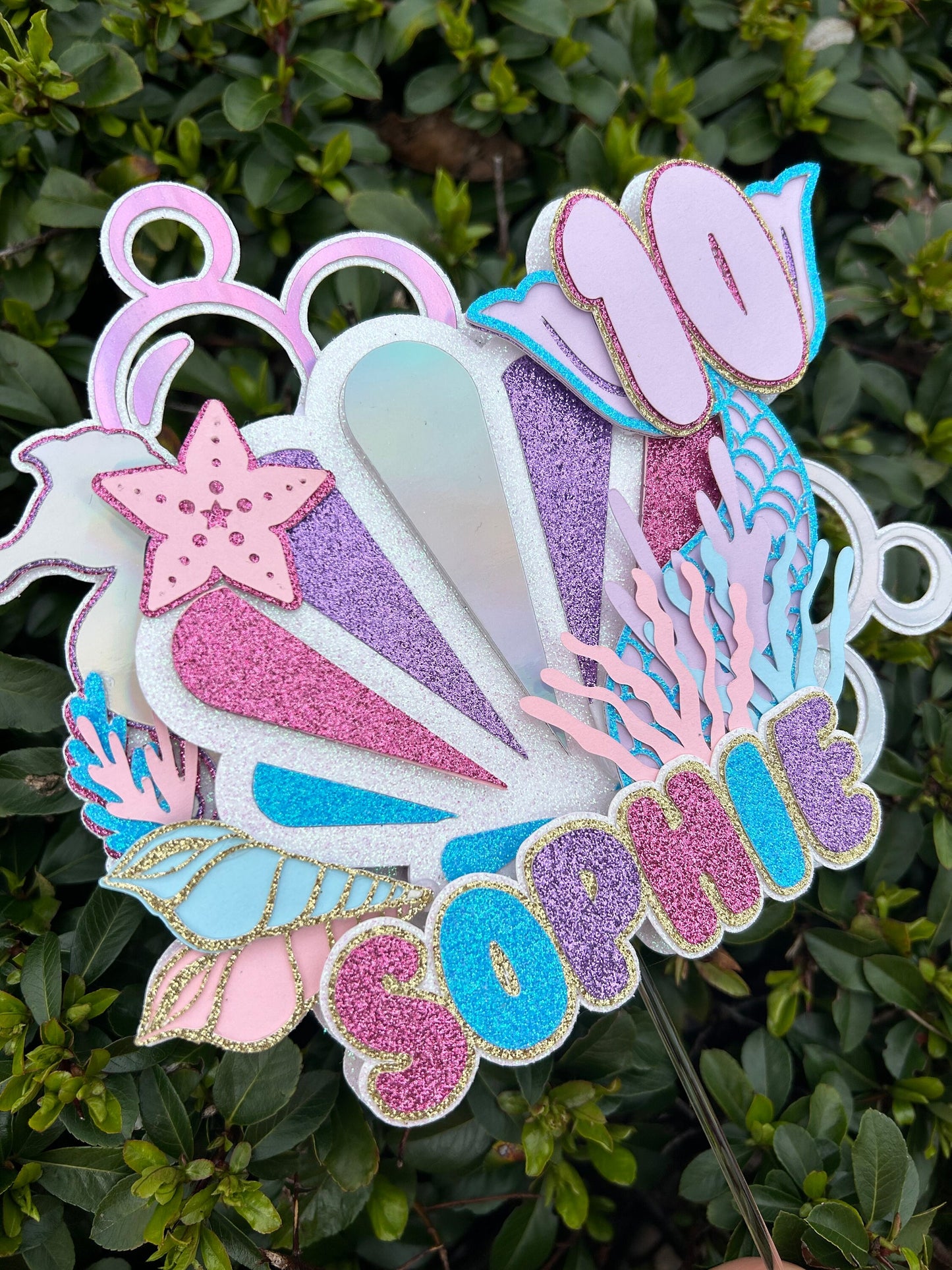 Mermaid Under The Sea Cake, Seashell Cake Topper