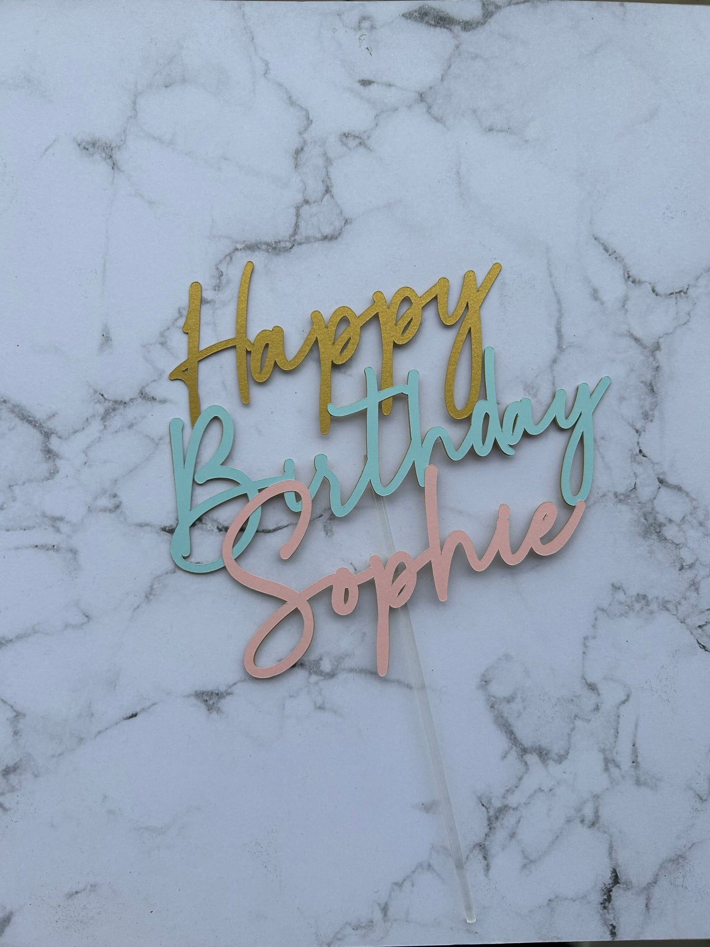 Personalised Happy Birthday Cake Topper
