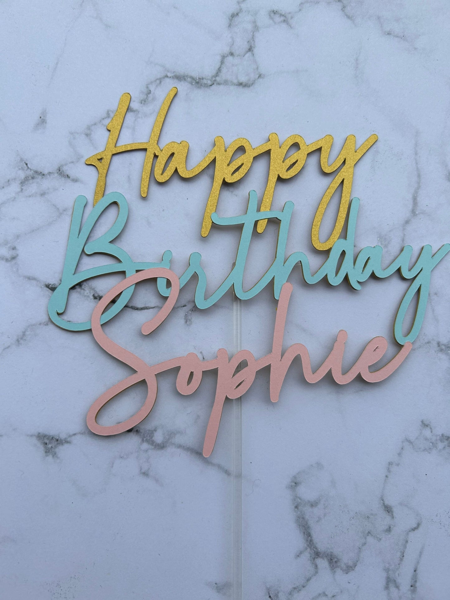 Personalised Happy Birthday Cake Topper