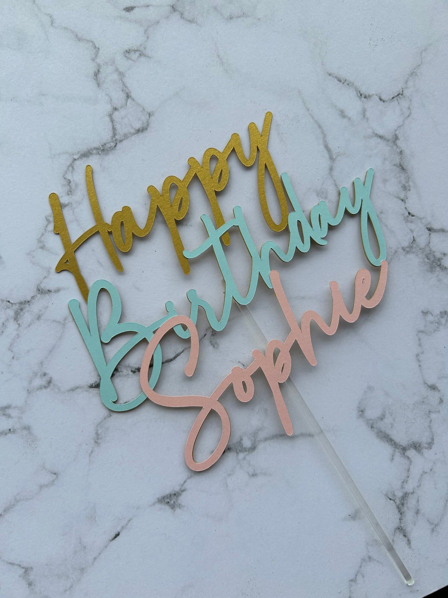 Personalised Happy Birthday Cake Topper