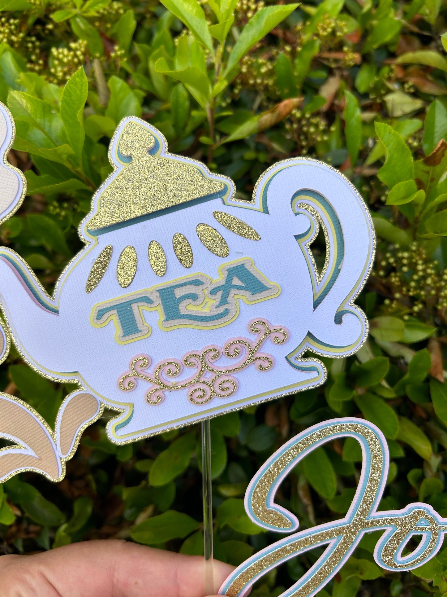 Teapot Cake Topper, Tea Party Cake Topper