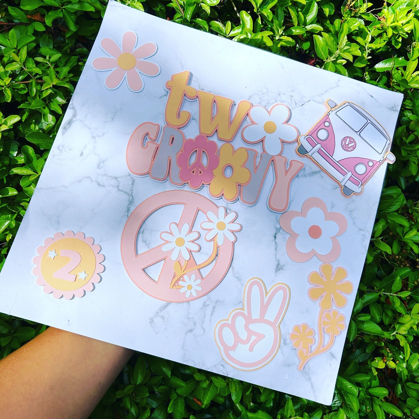Two Groovy Cake Topper, Second Birthday Cake Topper