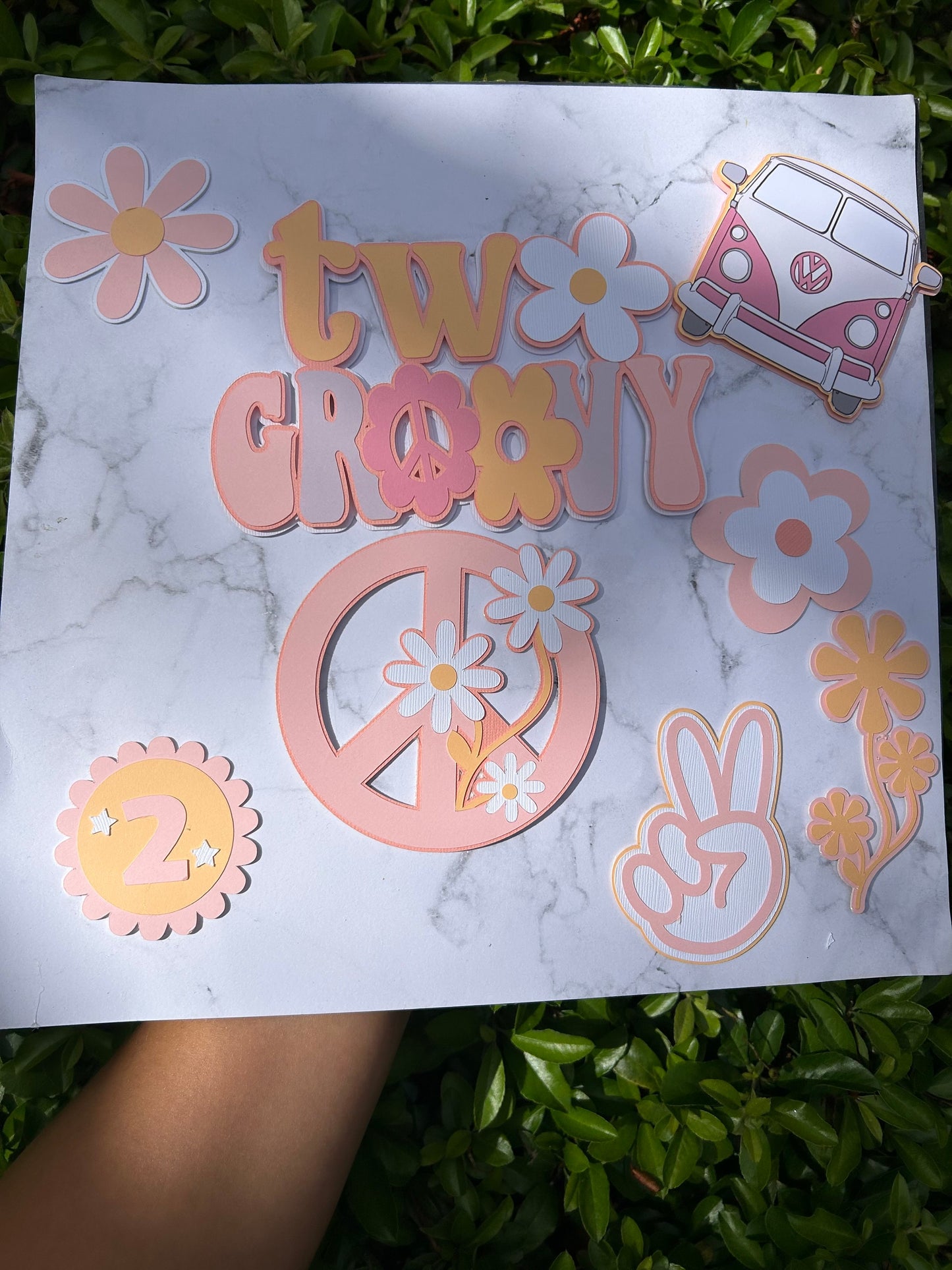 Two Groovy Cake Topper, Second Birthday Cake Topper