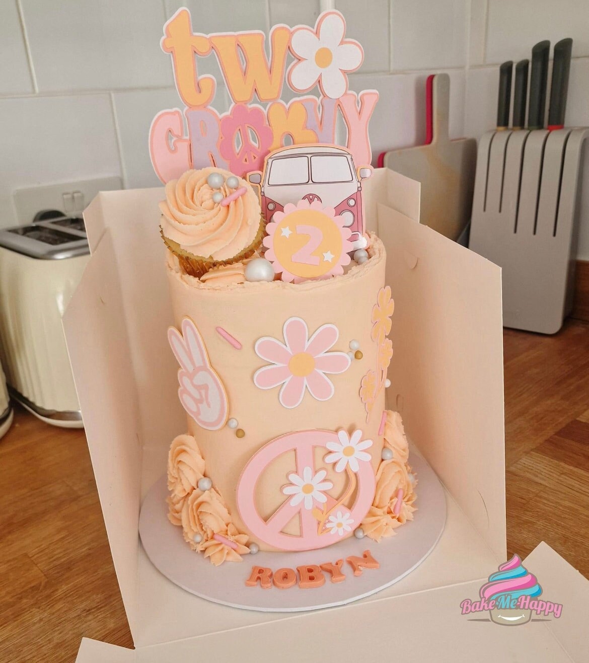 Two Groovy Cake Topper, Second Birthday Cake Topper