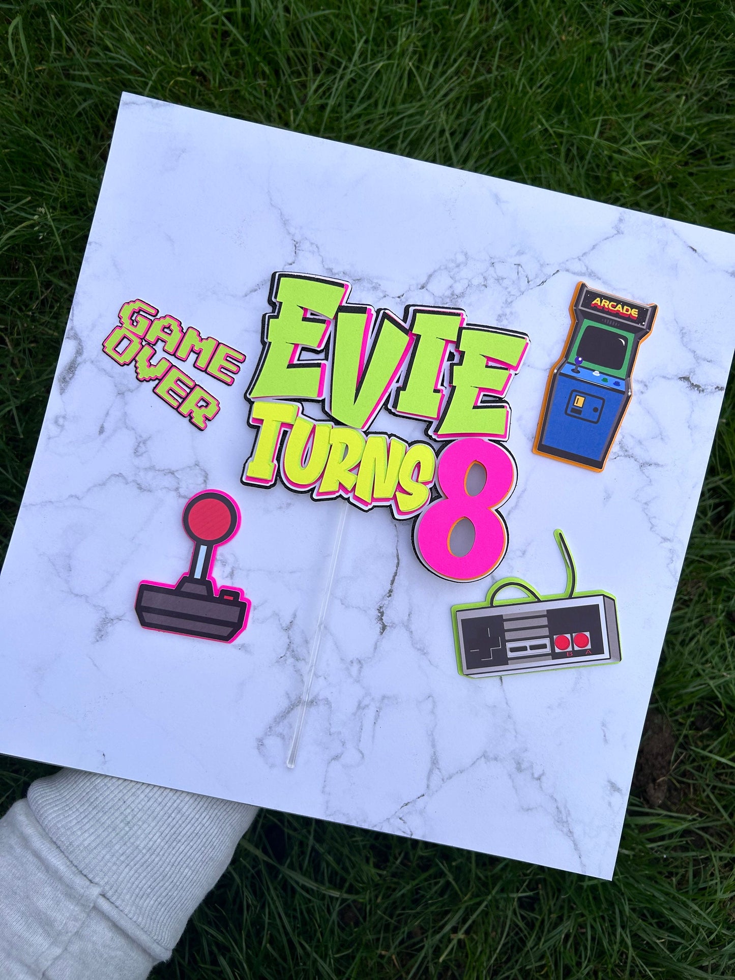 90s, Retro, Neon Cake Topper