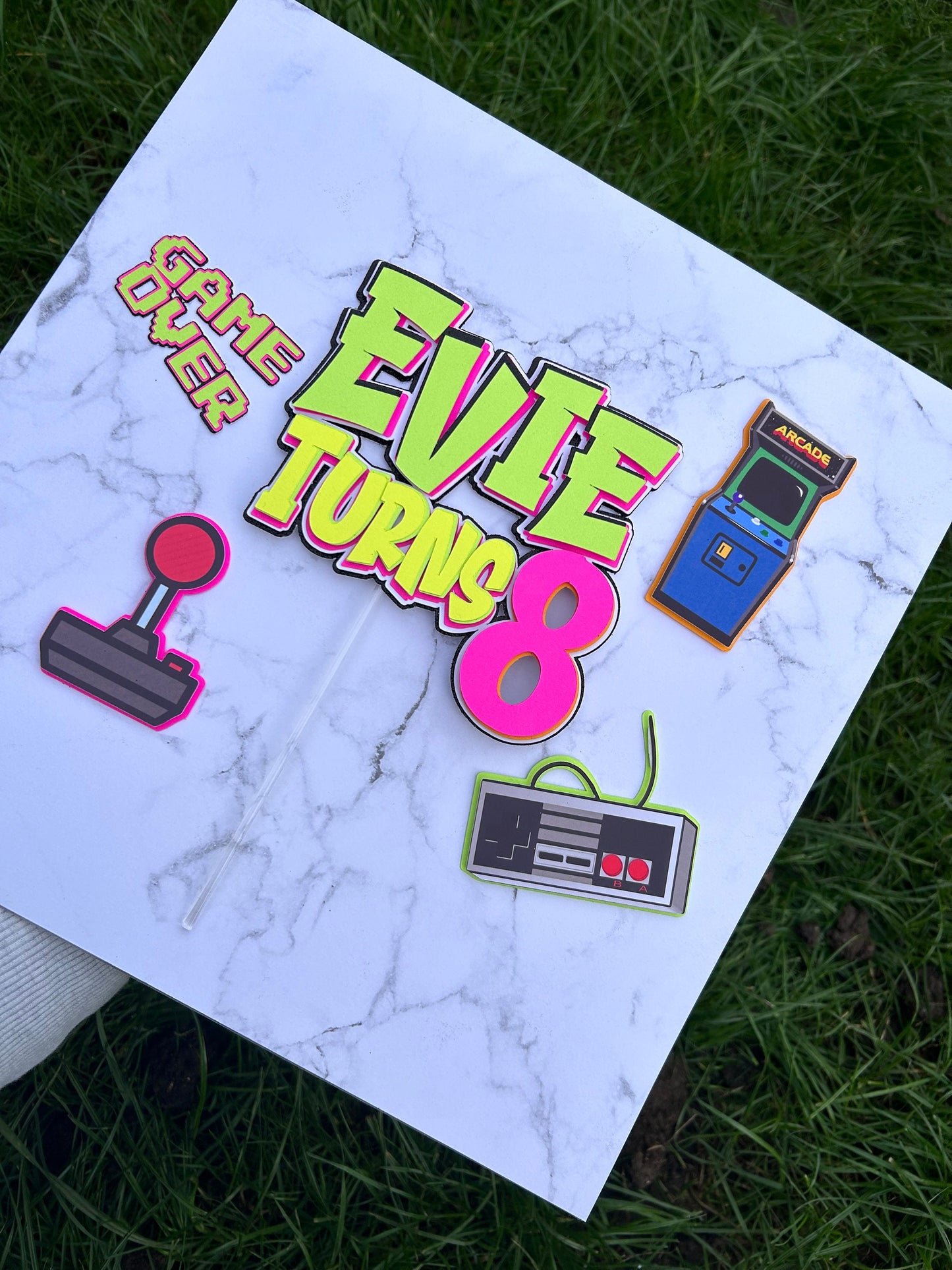 90s, Retro, Neon Cake Topper