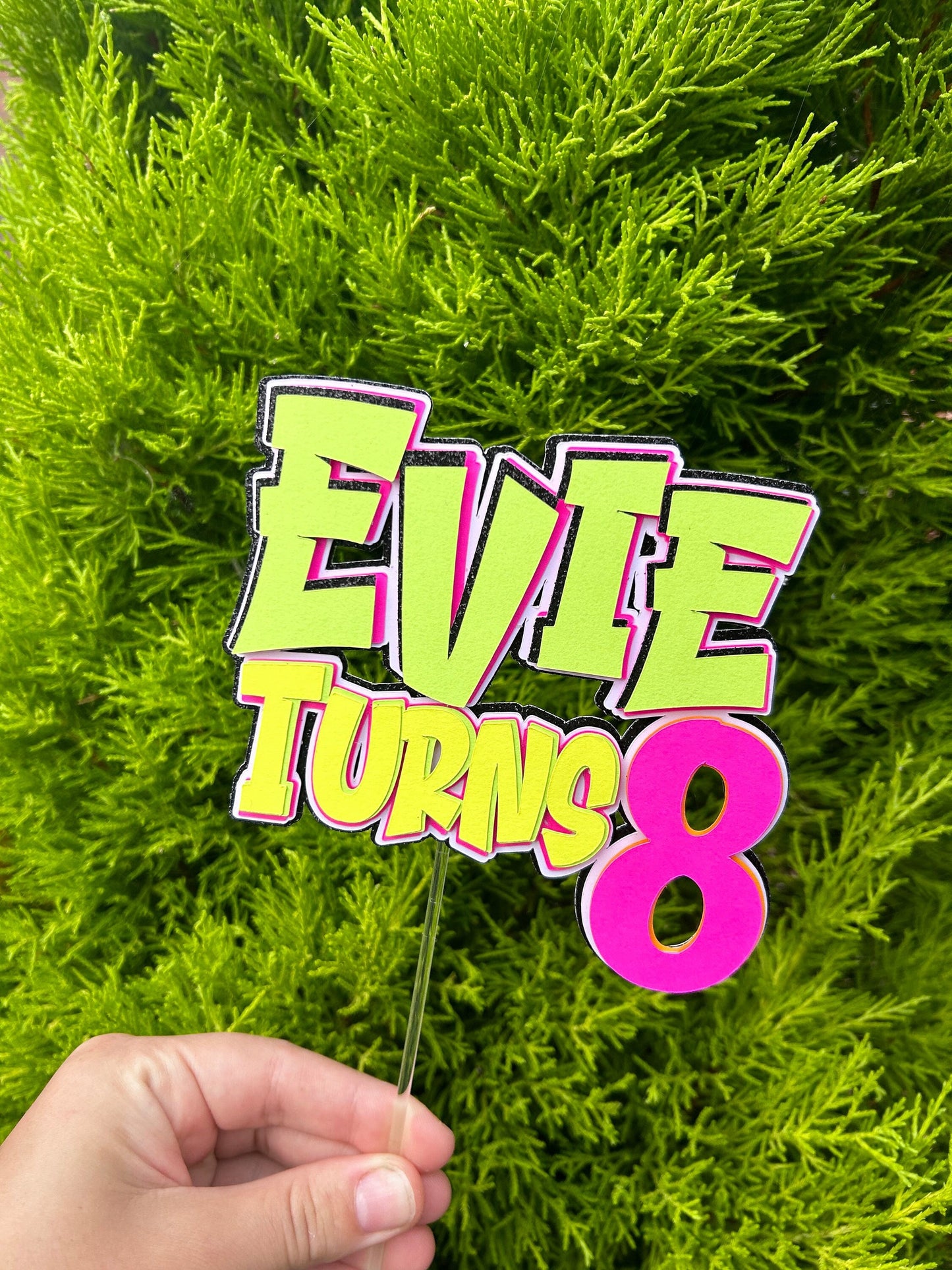 90s, Retro, Neon Cake Topper