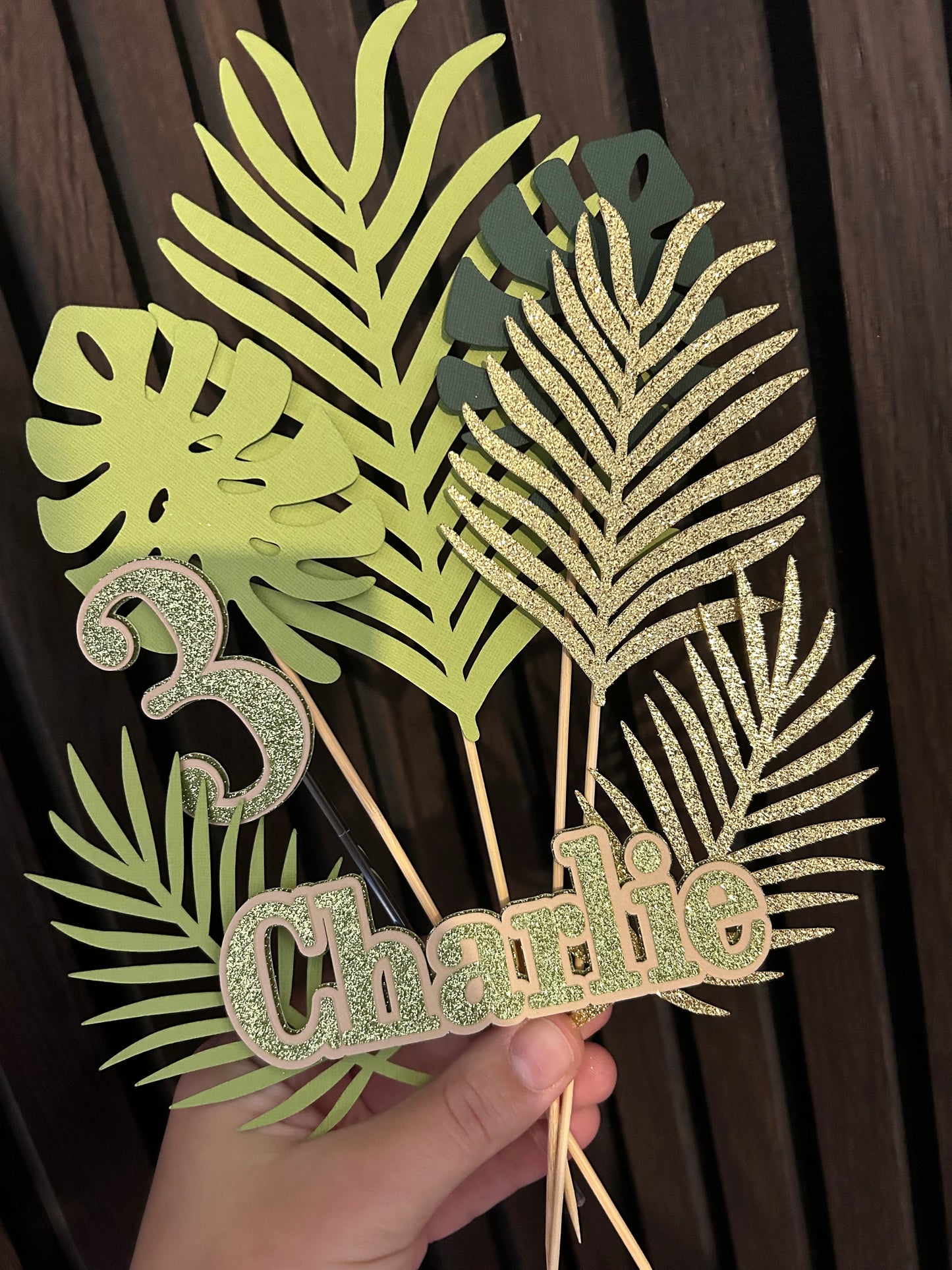 Personalised Jungle Theme Cake Topper, Dinosaur, Safari Cake Topper