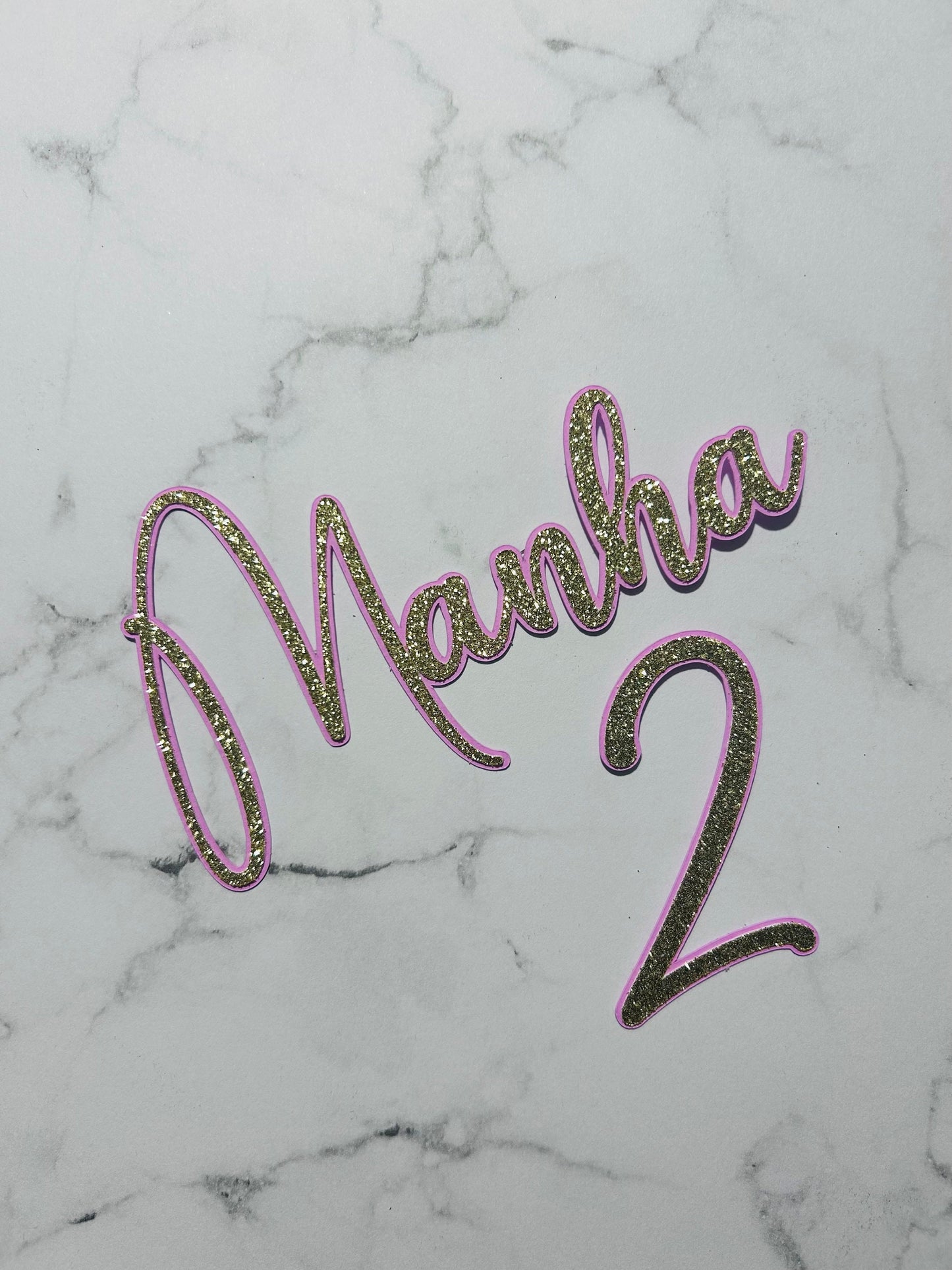 Name Charm Gold & Pink