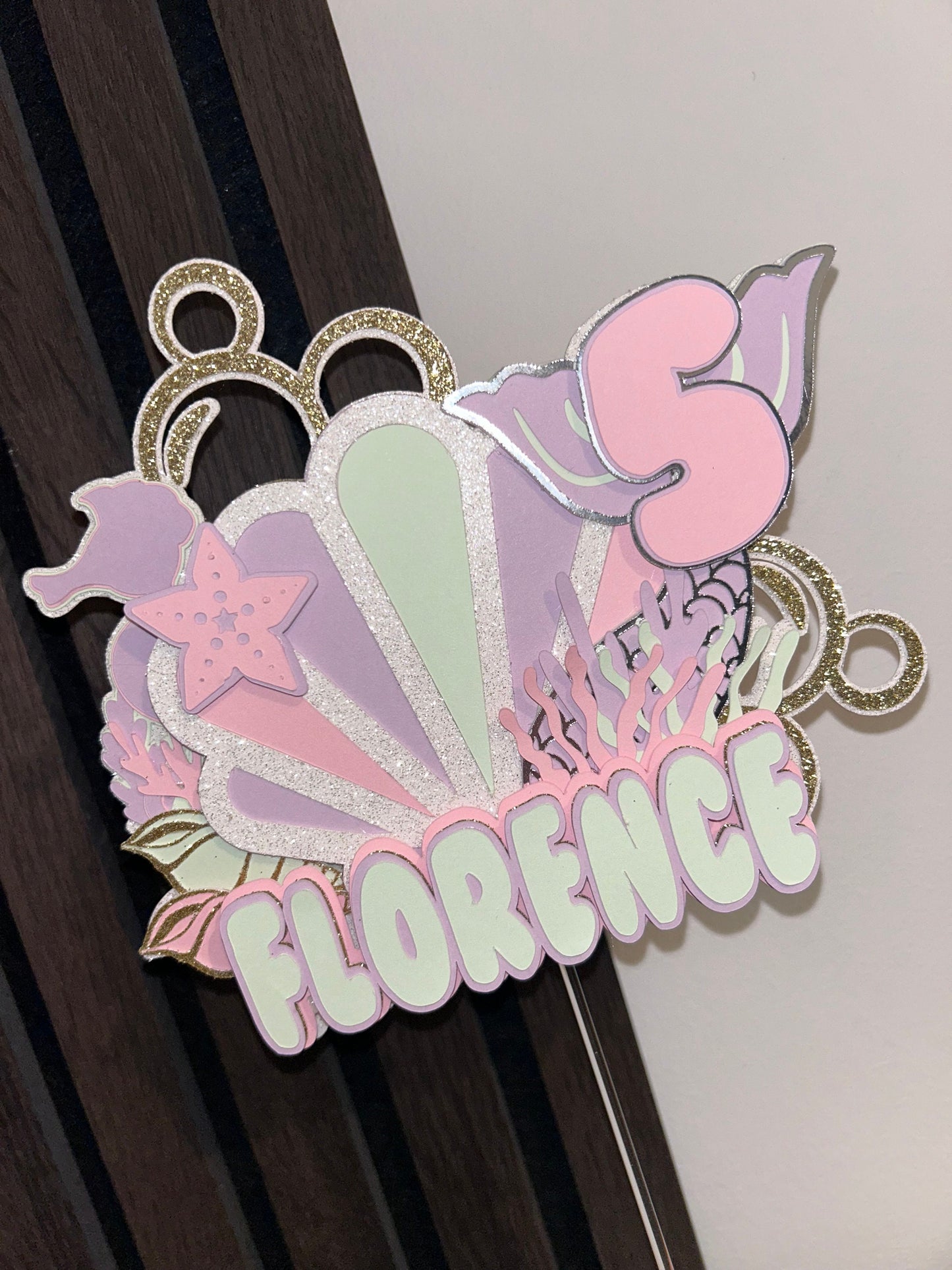 Mermaid Cake Topper, Seashell Cake Topper,