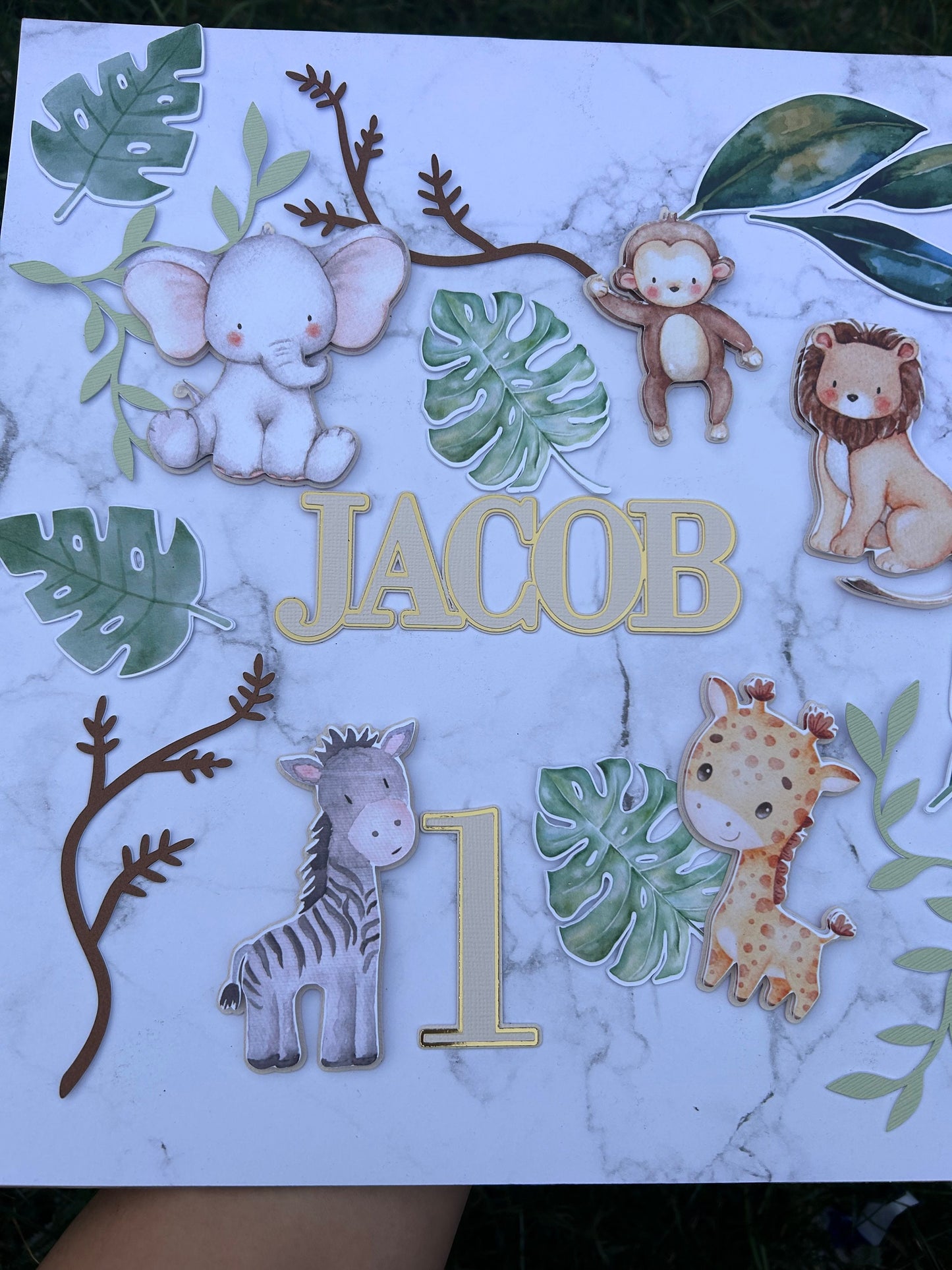 Safari, Jungle Cake Topper, First Birthday Cake Topper (Any Age)