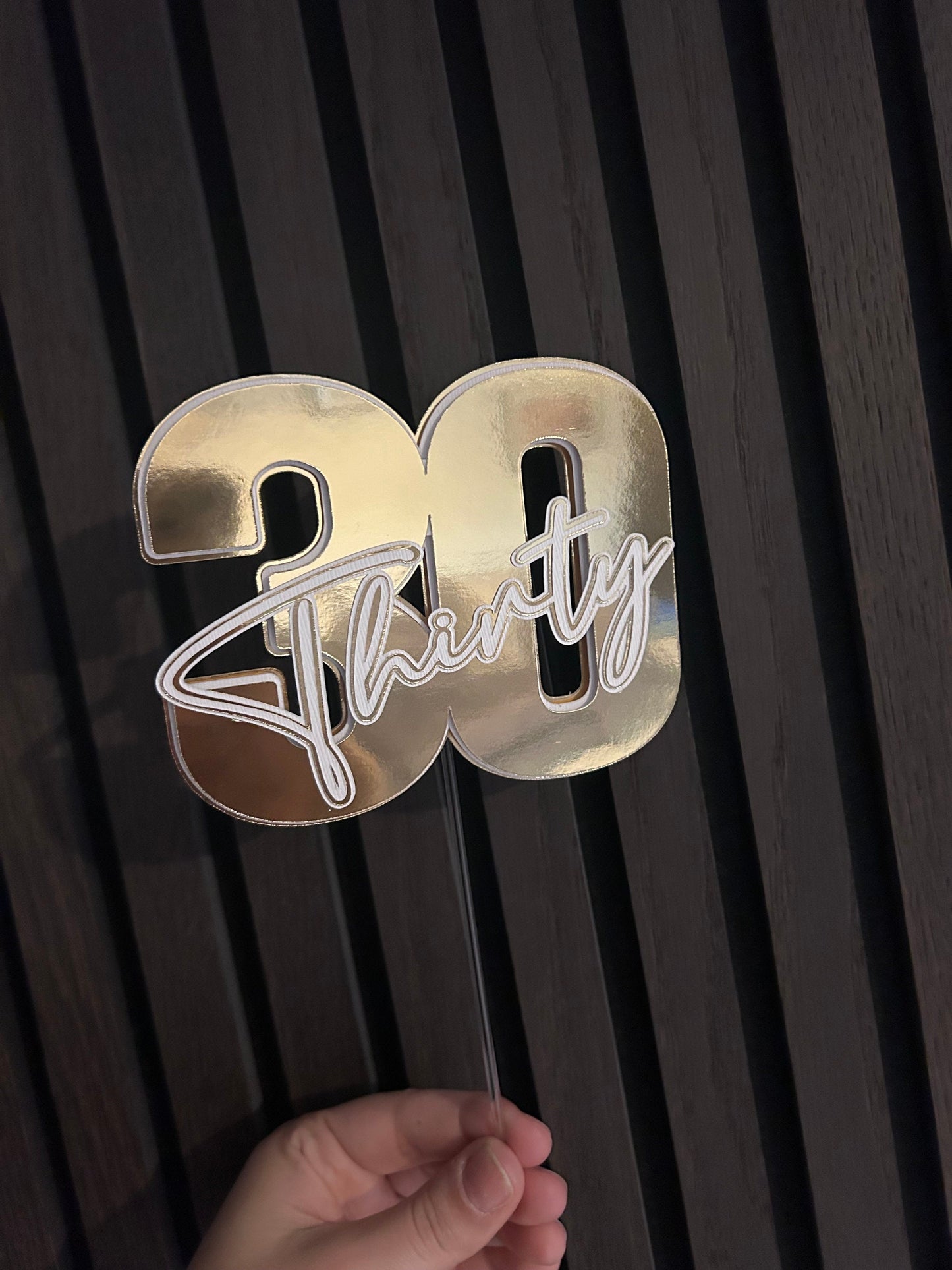 Thirty Cake Topper, Number Cake Topper