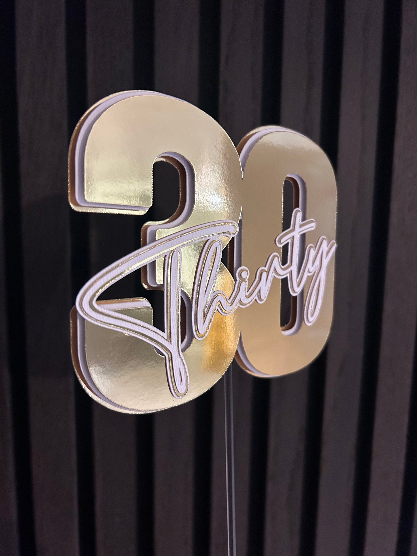 Thirty Cake Topper, Number Cake Topper