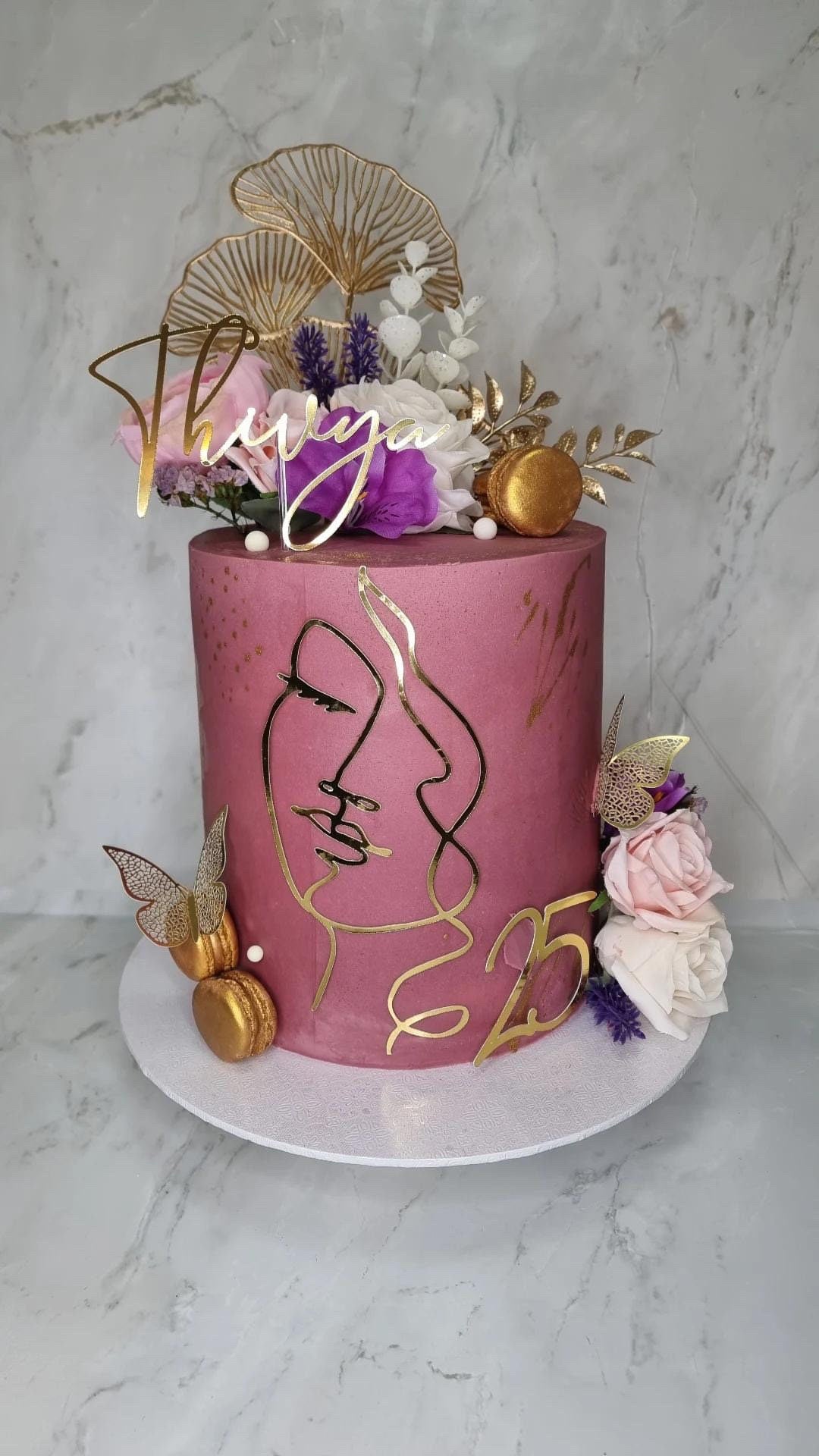 Face Line Art Cake Topper