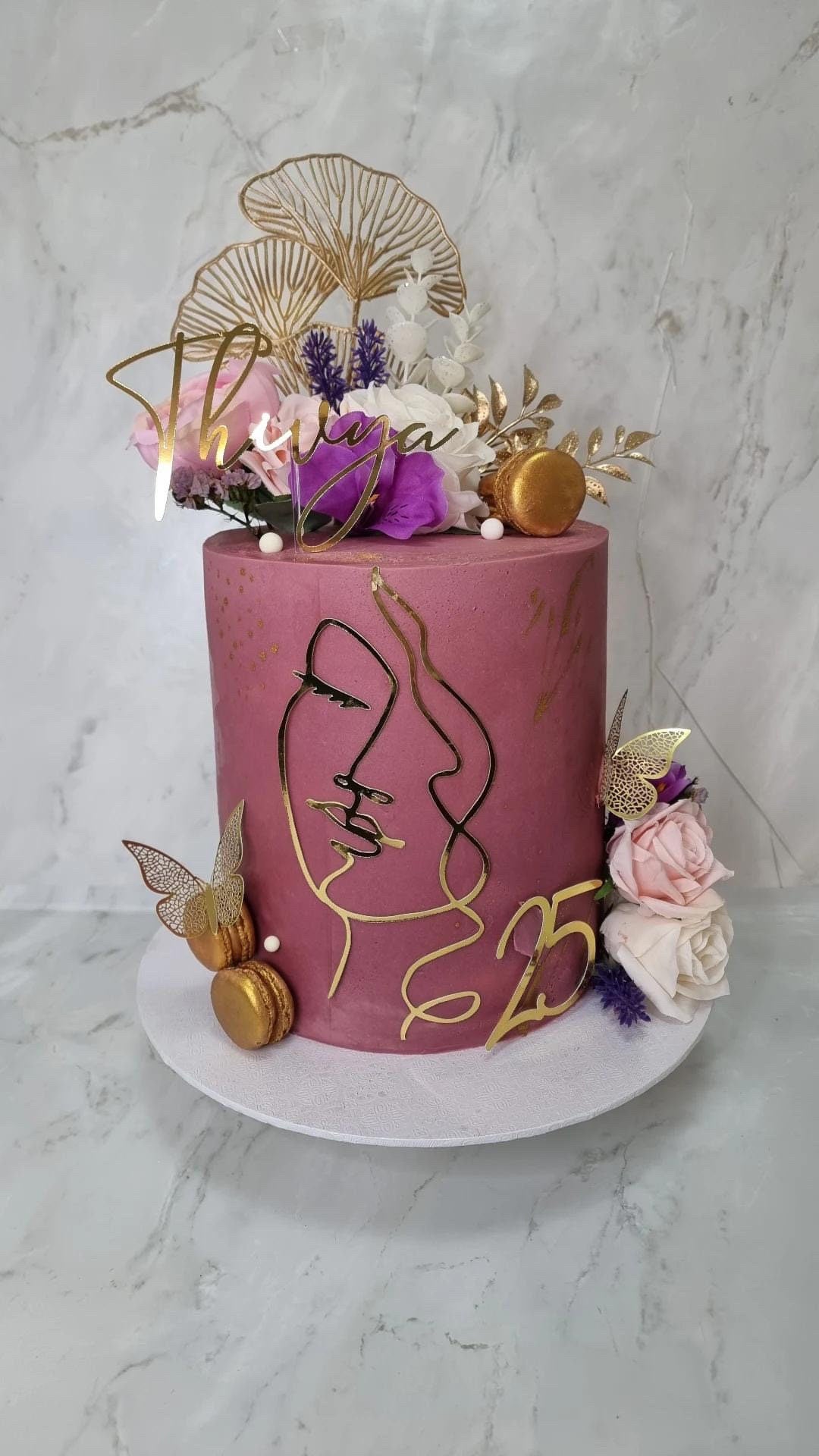 Face Line Art Cake Topper