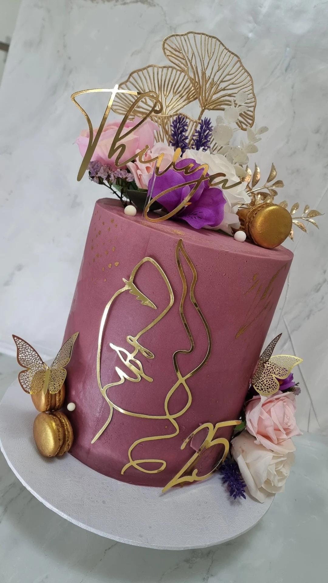 Face Line Art Cake Topper