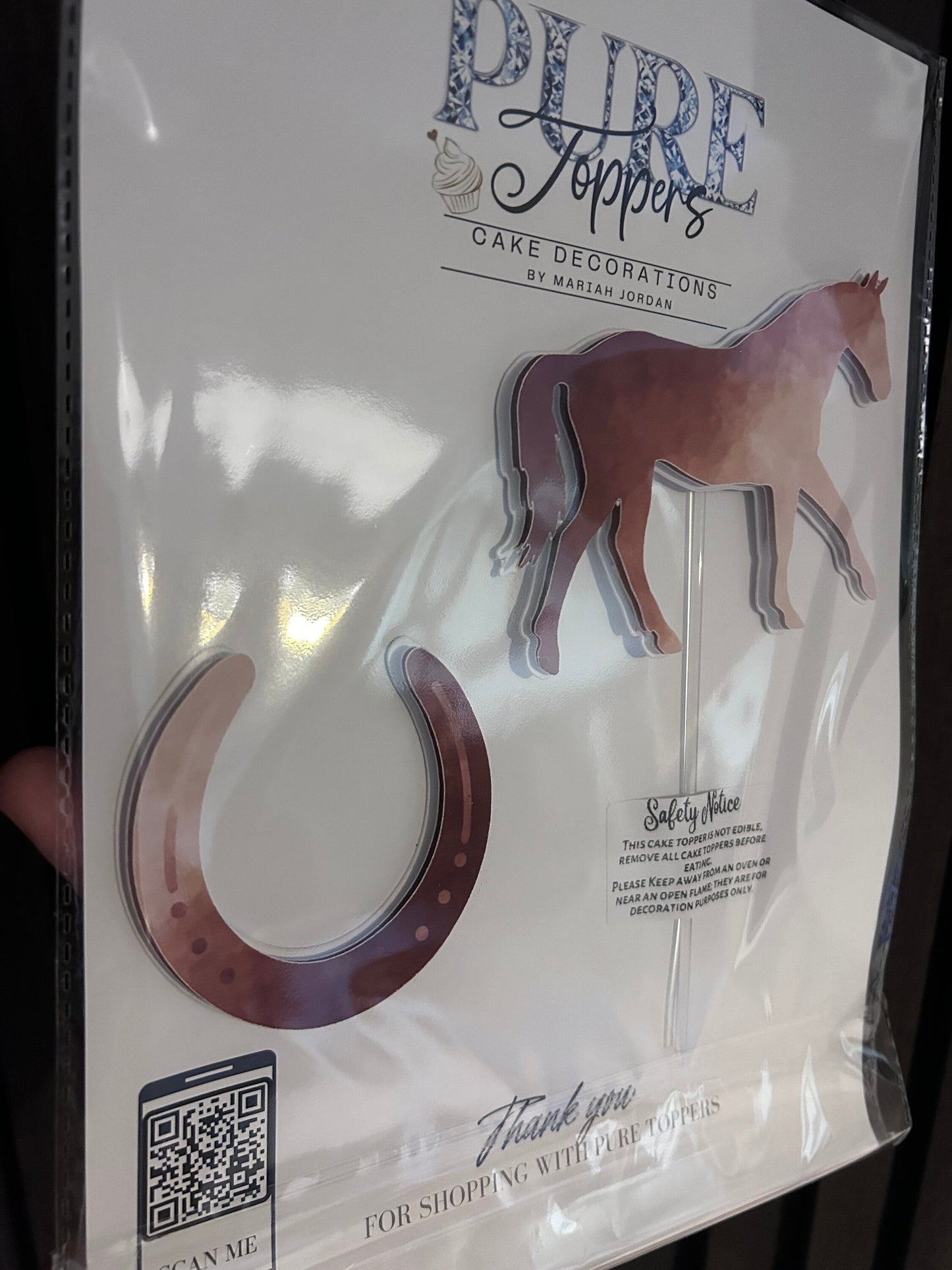 Horse Cake Topper, Horse Shoe Cake Charm