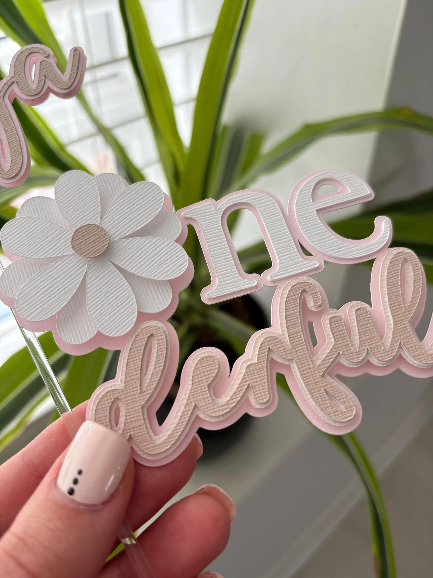 One Derful Daisy Cake Topper – First Birthday Cake Decorations, Custom Name Charm, One Derful Cake Topper for Girls