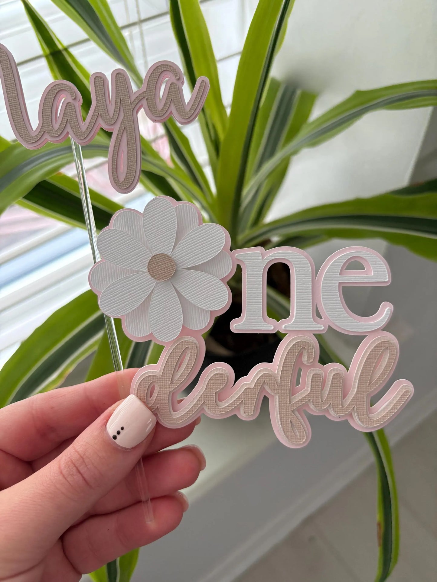 One Derful Daisy Cake Topper – First Birthday Cake Decorations, Custom Name Charm, One Derful Cake Topper for Girls